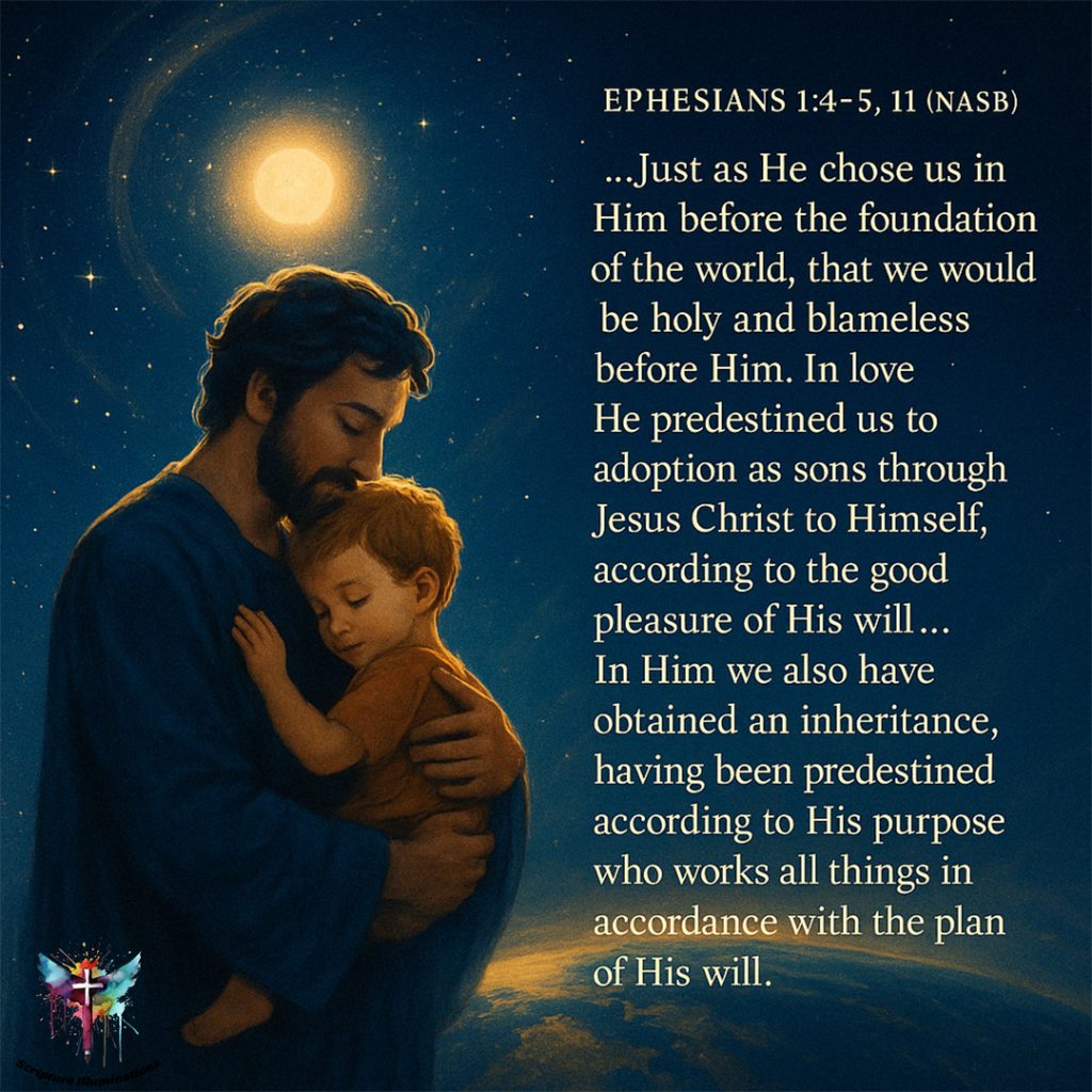 Ephesians 1:4–5, 11 