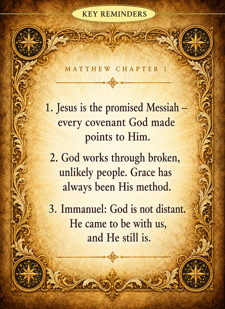 Matthew Chapter 1 Key reminders